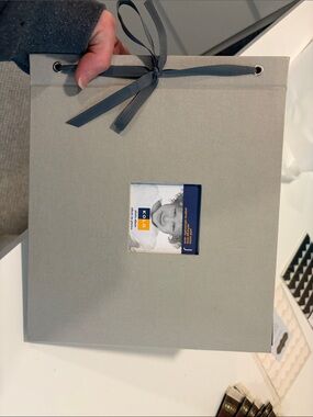 KOLO Gray Ribbon-Bound Photo Album with Photo Corners